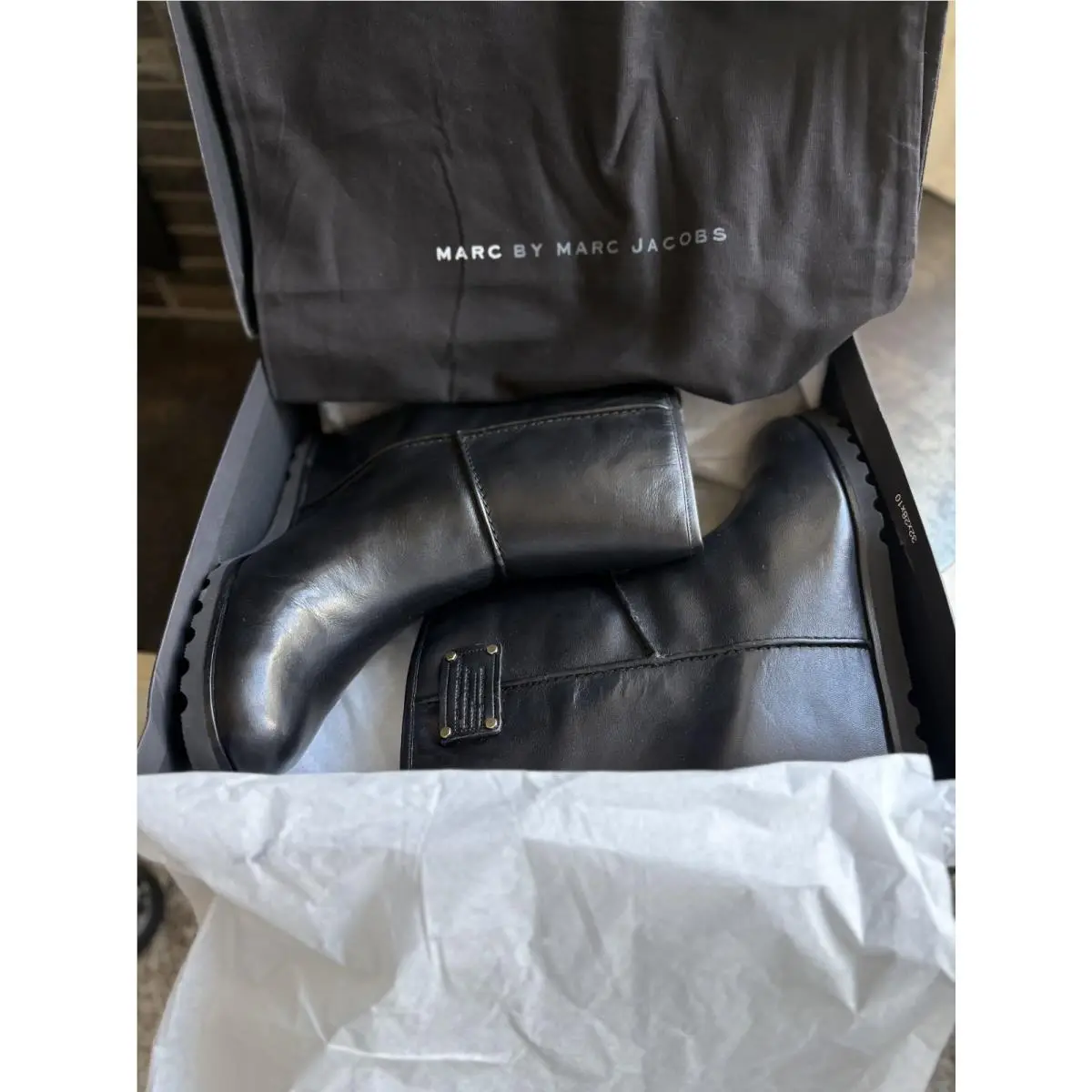 Marc BY Marc Jacobs Women`s Black Side Plate Wedge Ankle Boot 636671 SZ 39