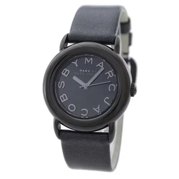 Marc Jacobs Marci Black Dial Leather Band Watch MBM1186