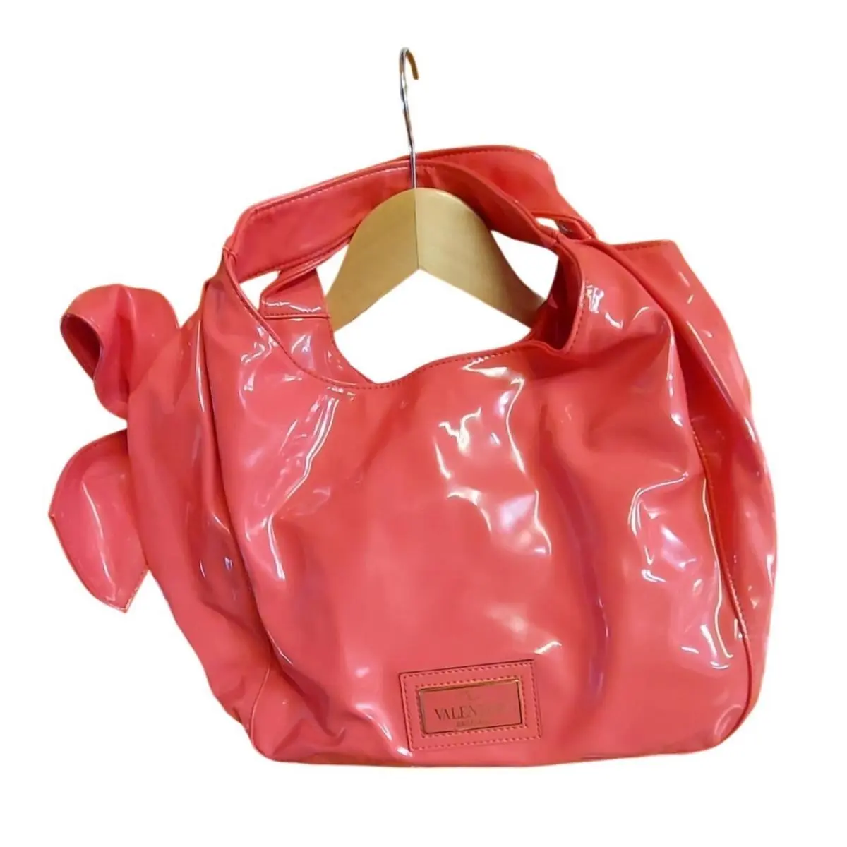 Valentino Garavani Pink Patent Bow Tote Bag