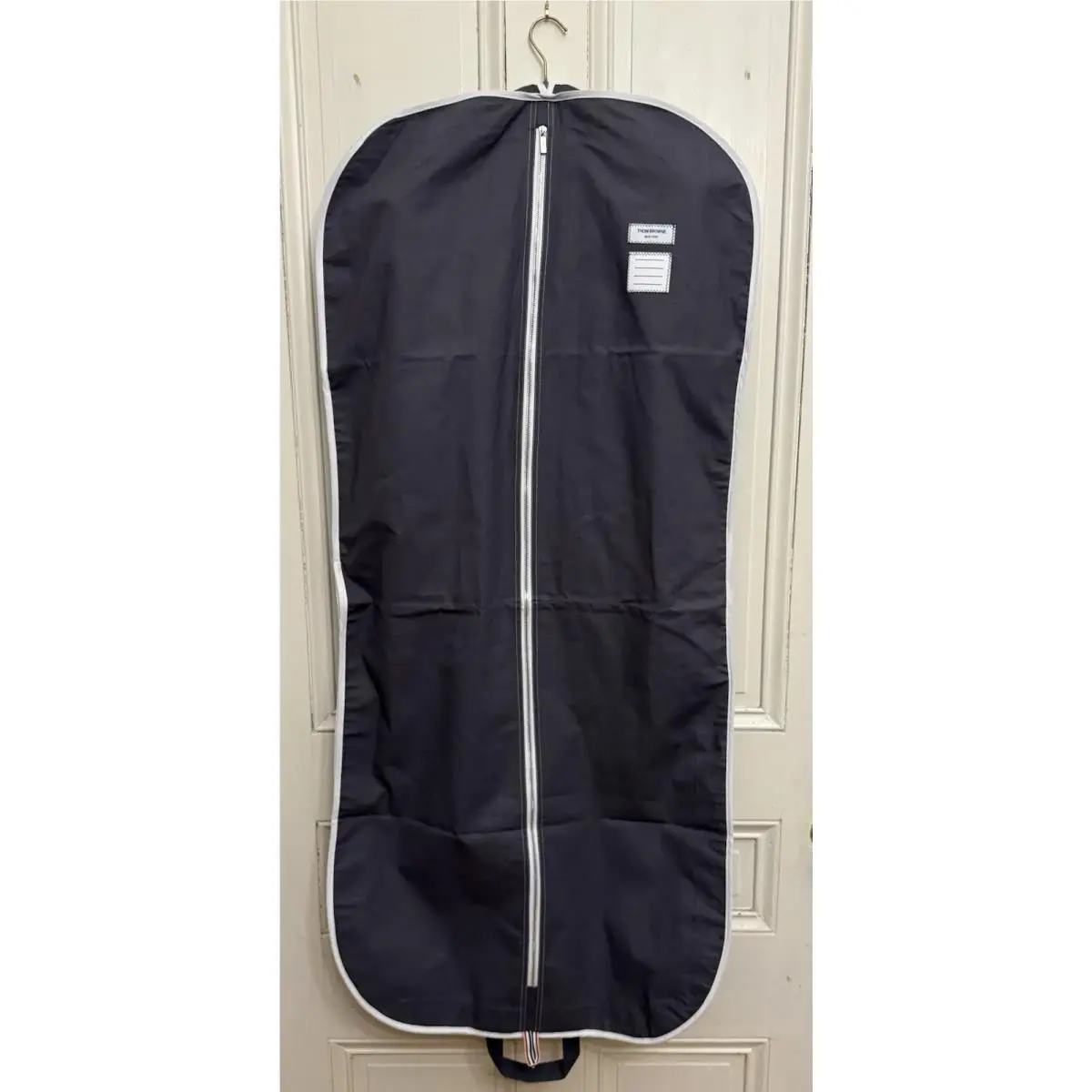 Thom Browne Zip Garment Bag Luxury Travel Suit Cover in Gray Cotton Canvas