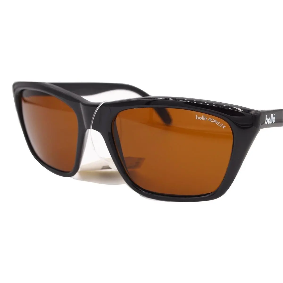 Vintage  527 Acrylex Black Sunglasses w/ Amber Lenses Vtg Nos by Bolle