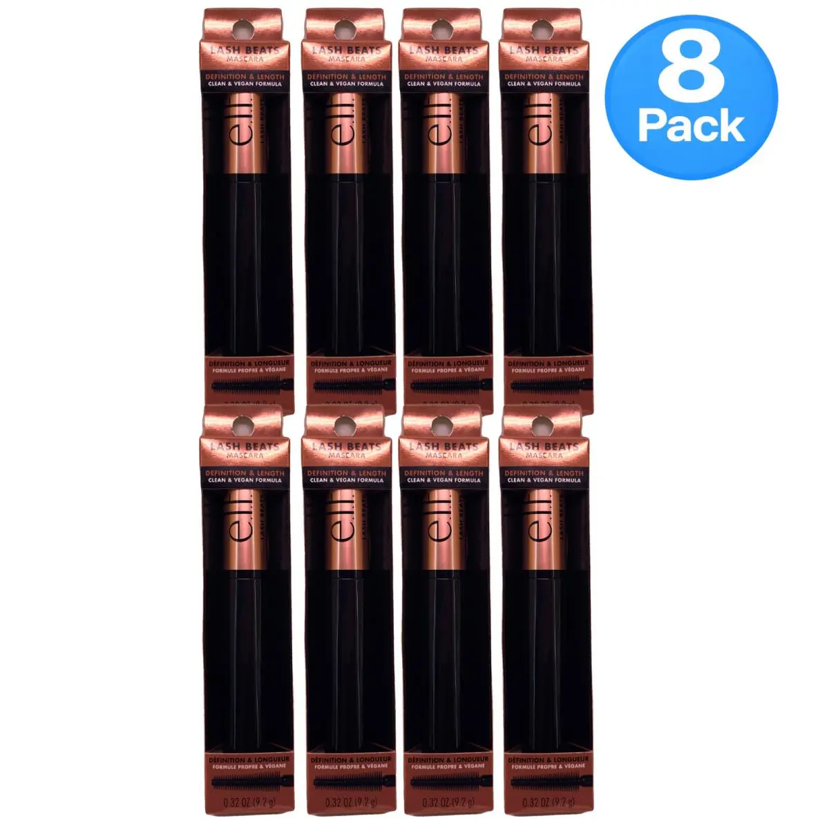 E.l.f. Lash Beats Mascara Definition Length Black 0.32oz 8 Pack by e.l.f. Cosmetics