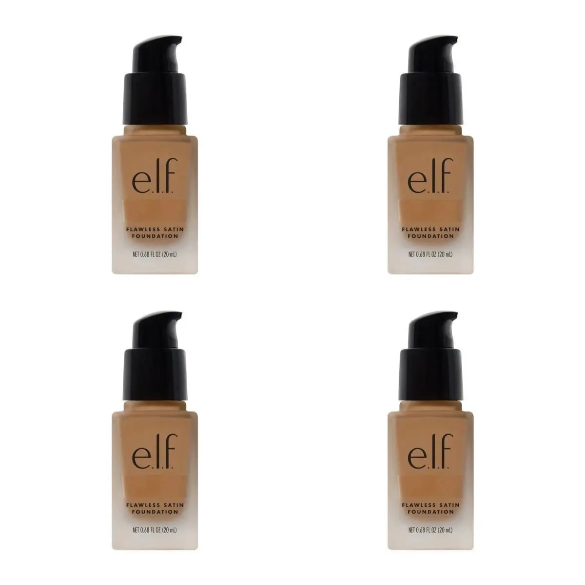 E.l.f. Flawless Satin Foundation Linen 0.68 Fl. Oz. - 4 Pack