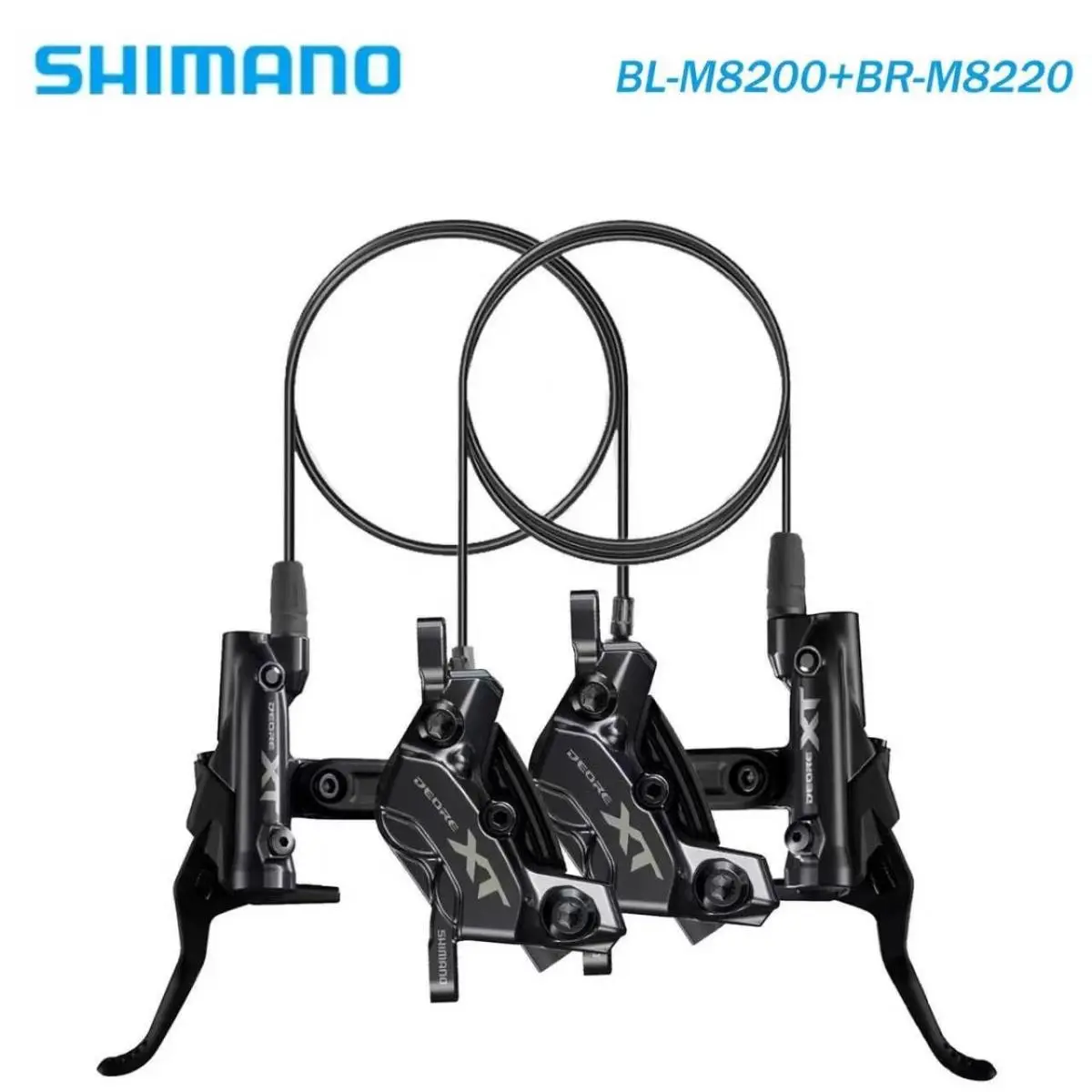 Shimano XT BL-M8200 BR-M8220 Hydraulic Disc Brake Set 4-Piston Caliper Mtb Bike