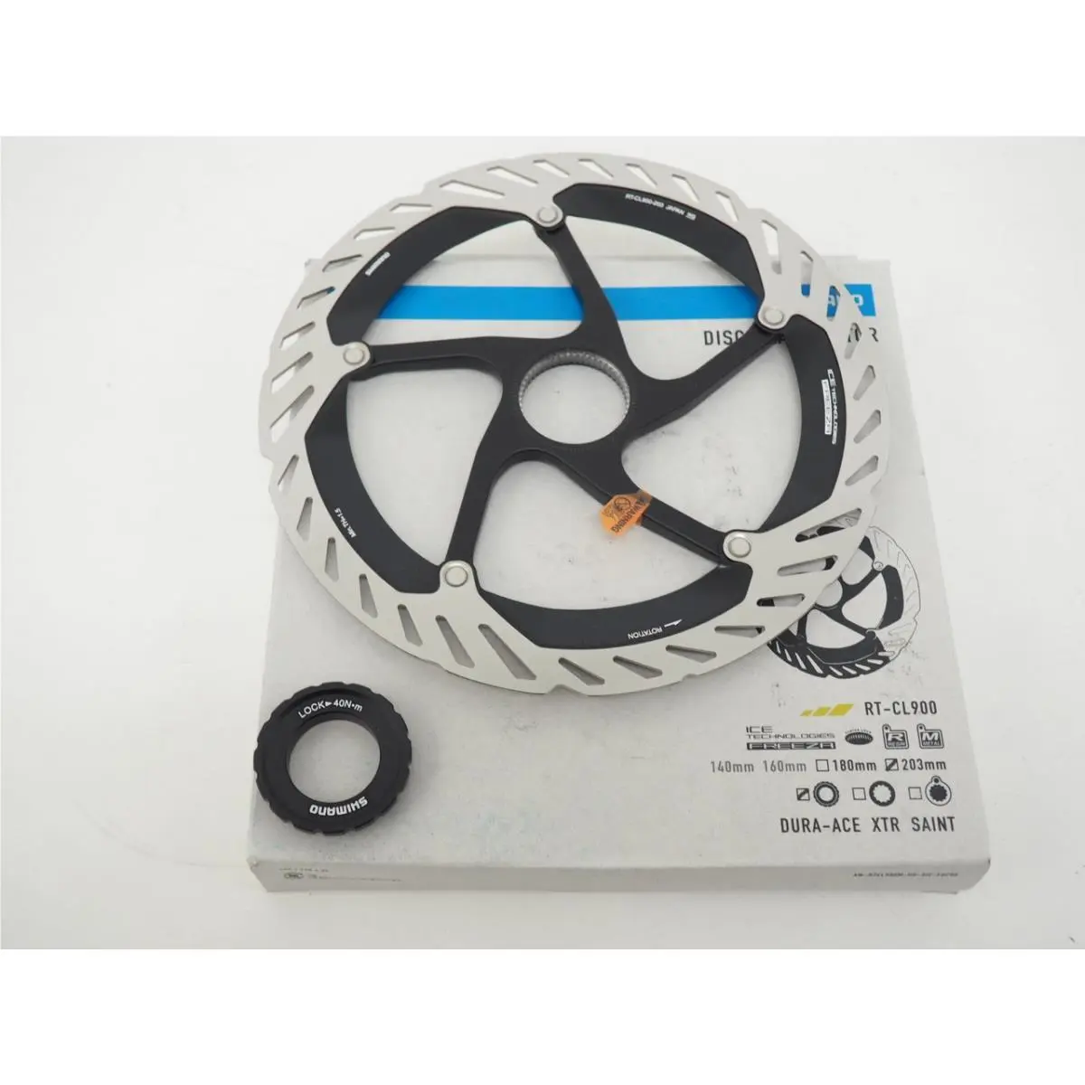 Shimano RT-CL900 203mm Centerlock Disc Brake Rotor Silver/black
