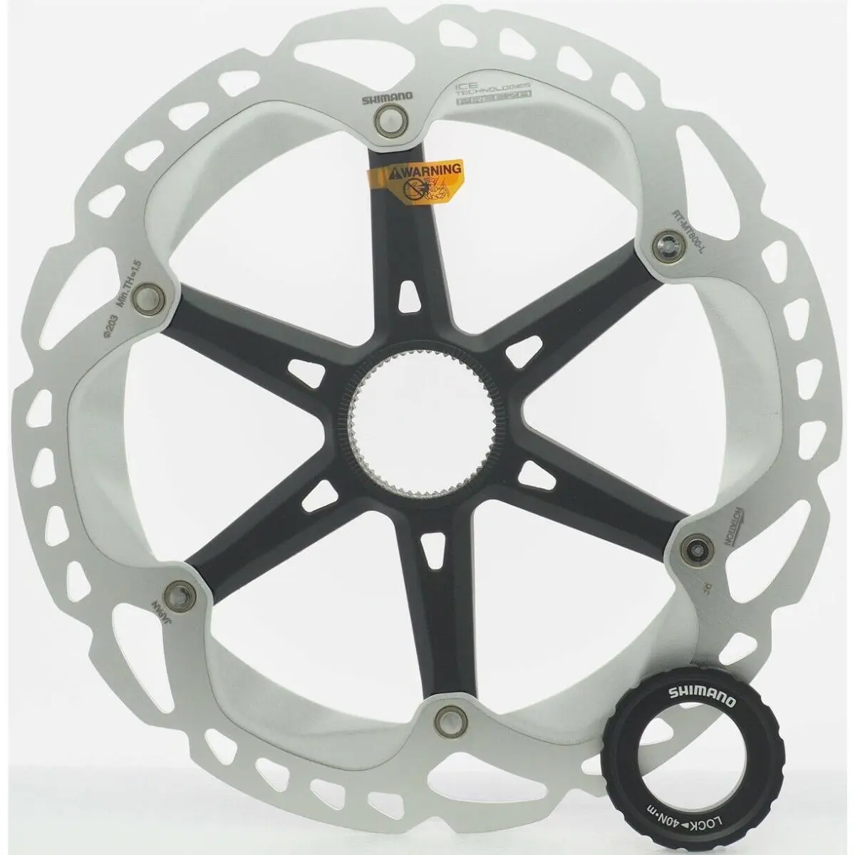 Shimano XT RT-MT800-L Disc Brake Rotor w/ External Lockring 203mm