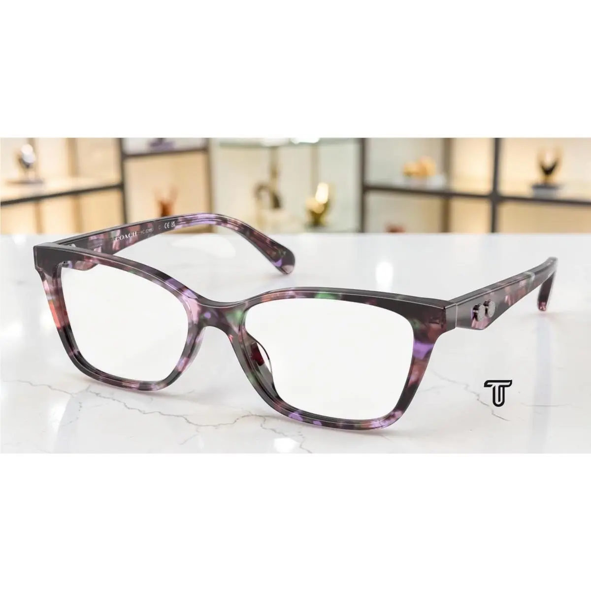 Coach HC6248U 5843 Amethyst Pearl Tortoise Demo Lens 54 mm Women`s Eyeglasses
