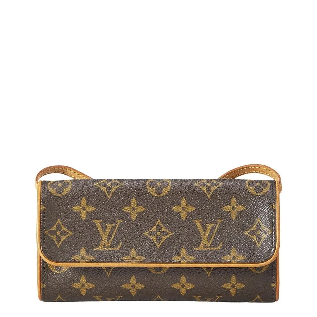 Brown Monogram Canvas Pochette Twin Pm Pre-loved by Louis Vuitton