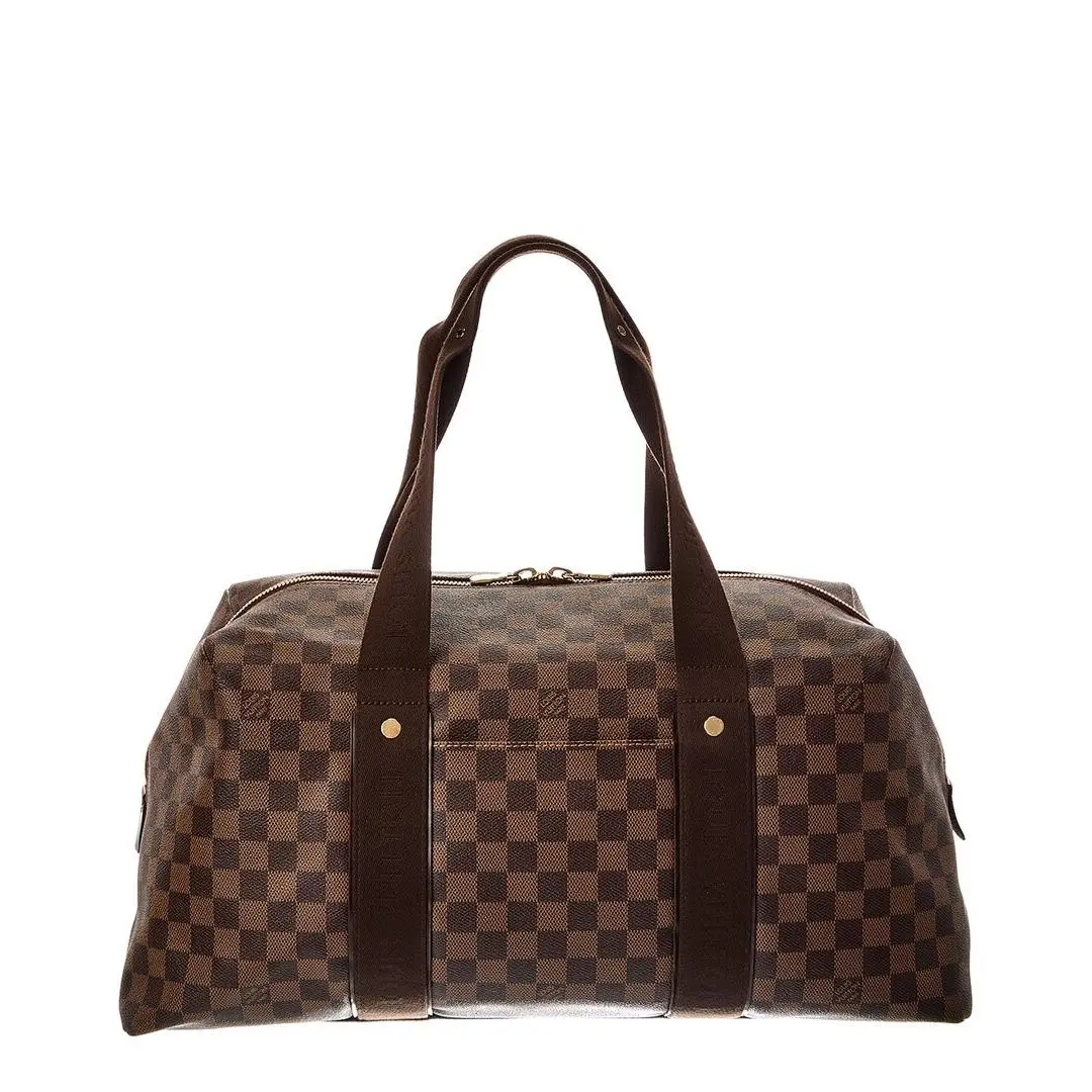 Brown Coated Canvas Weekender Mm Pre-loved Women`s by Louis Vuitton