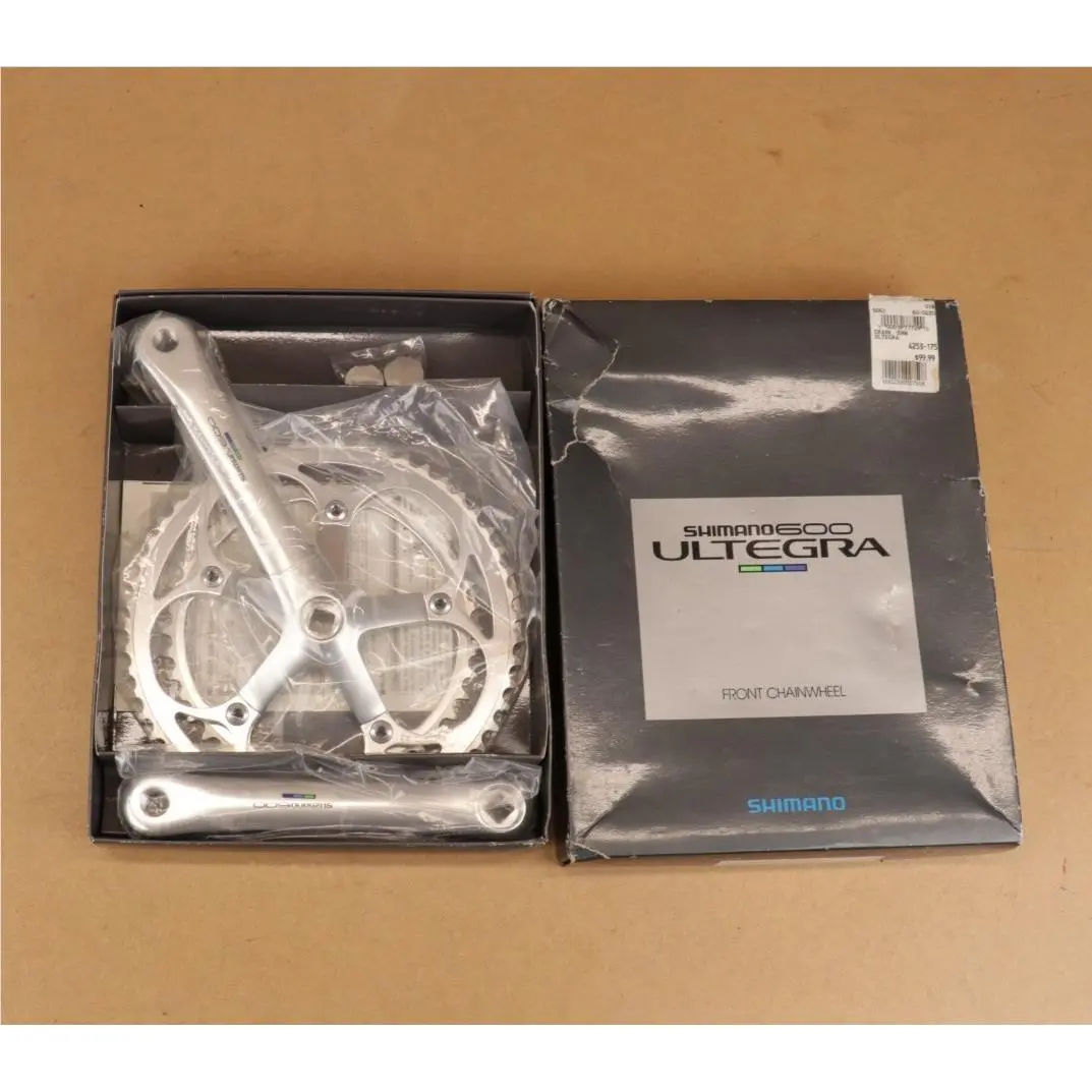 Nos Shimano 600/Ultegra Tri-color FC-6400 Double Road Bike Crankset 53/42 175
