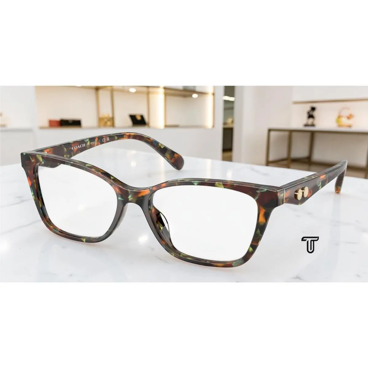 Coach HC6248U 5844 Jade Pearl Tortoise Demo Lens 52 mm Women`s Eyeglasses
