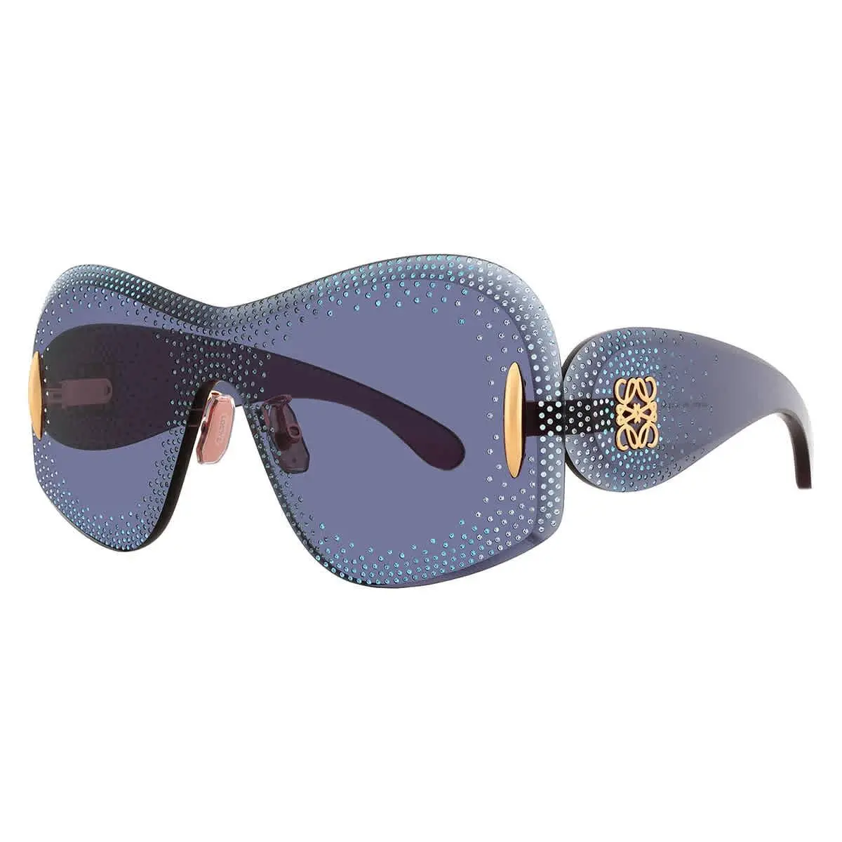 Loewe Anagram Blue Shield Ladies Sunglasses LW4167US 90V 144 LW4167US 90V 144 - Blue, Frame: Blue, Lens: Blue