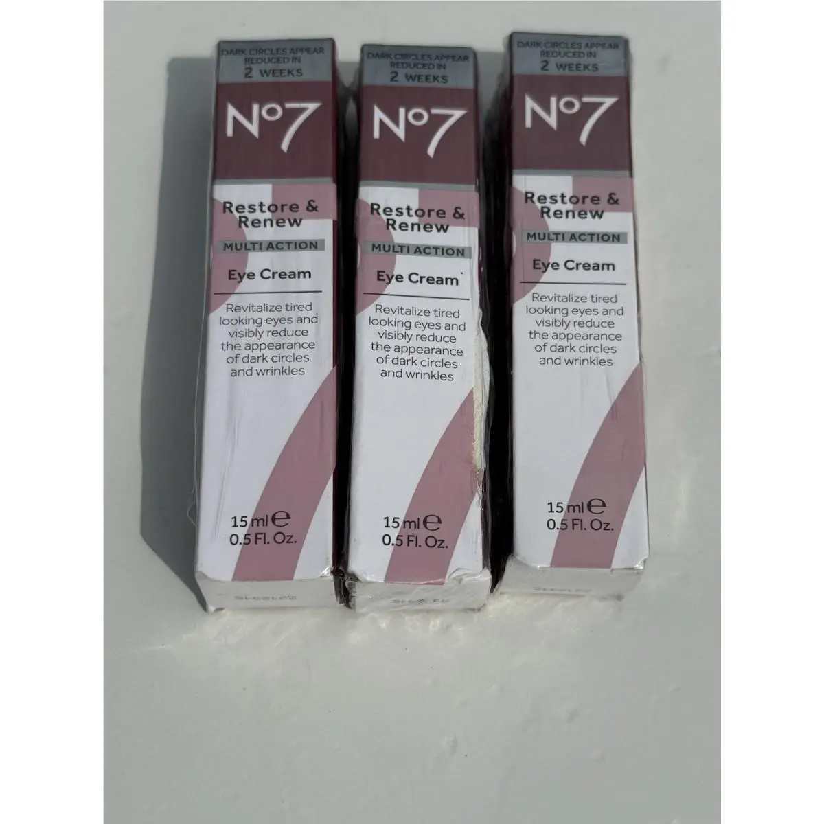 3 No7 Restore Renew Multi-action Eye Cream 0.5 fl oz 15ml Each