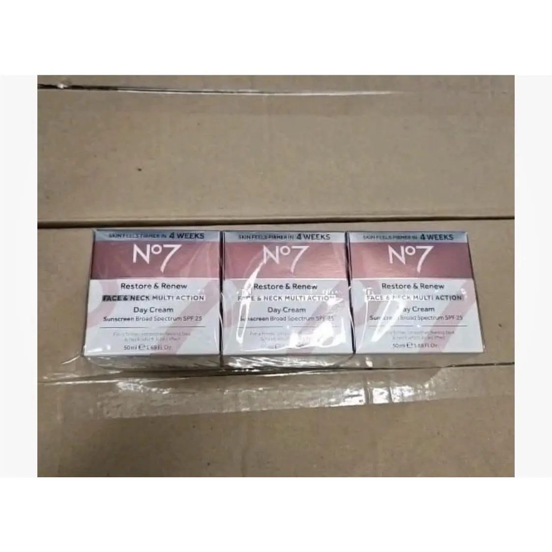 3x  Restore and Renew Face and Neck Multi-action Day Cream Spf 25 Exp 10/27 by No7