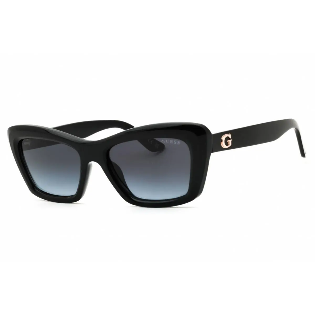 Women`s Sunglasses Shiny Black Cat Eye Shape Full Rim Frame GU00195 01B by Guess