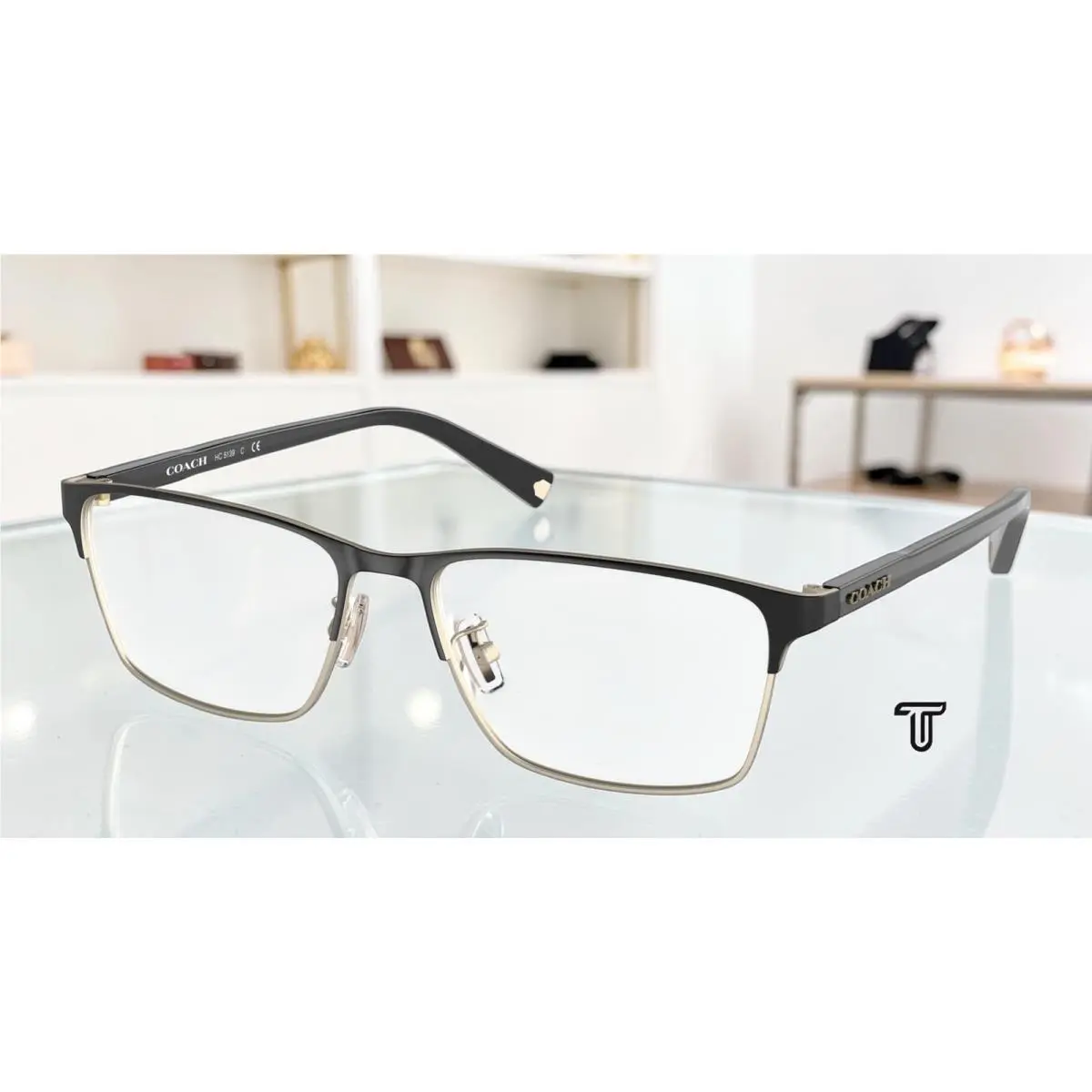 Coach HC5139 9346 Satin Black Demo Lens 57 mm Men`s Eyeglasses