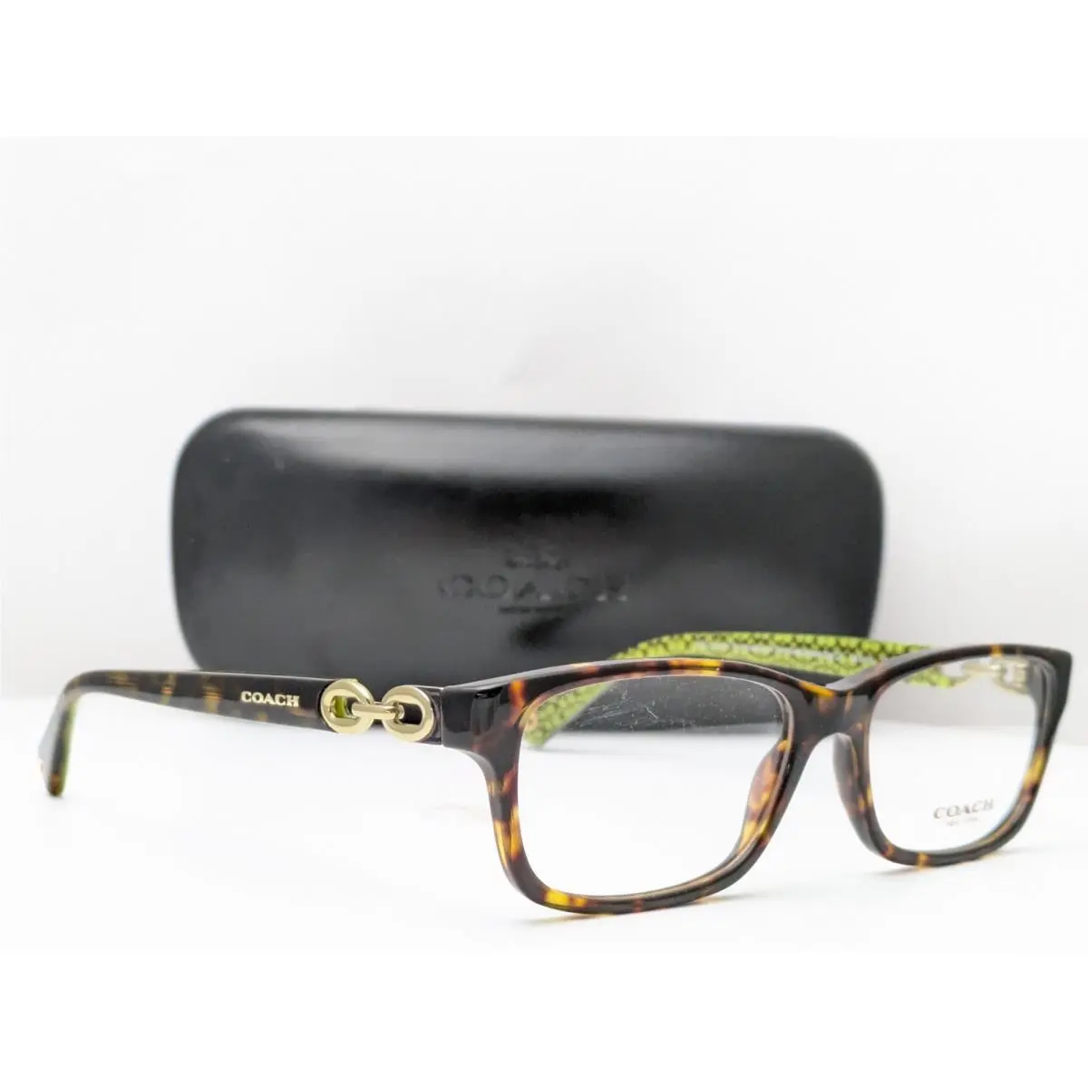 Coach HC6052 5232 Dark Tortoise Green Women`s Eyeglasses Frames 54-16-135