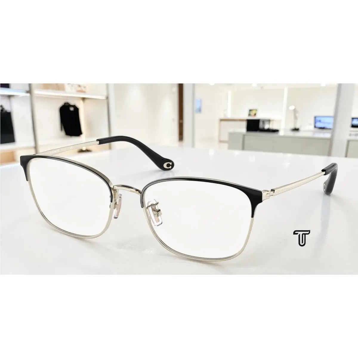 Coach HC5135 9346SB Black Light Gold Clear Blue Light Etc 55mm Womens Eyeglasses