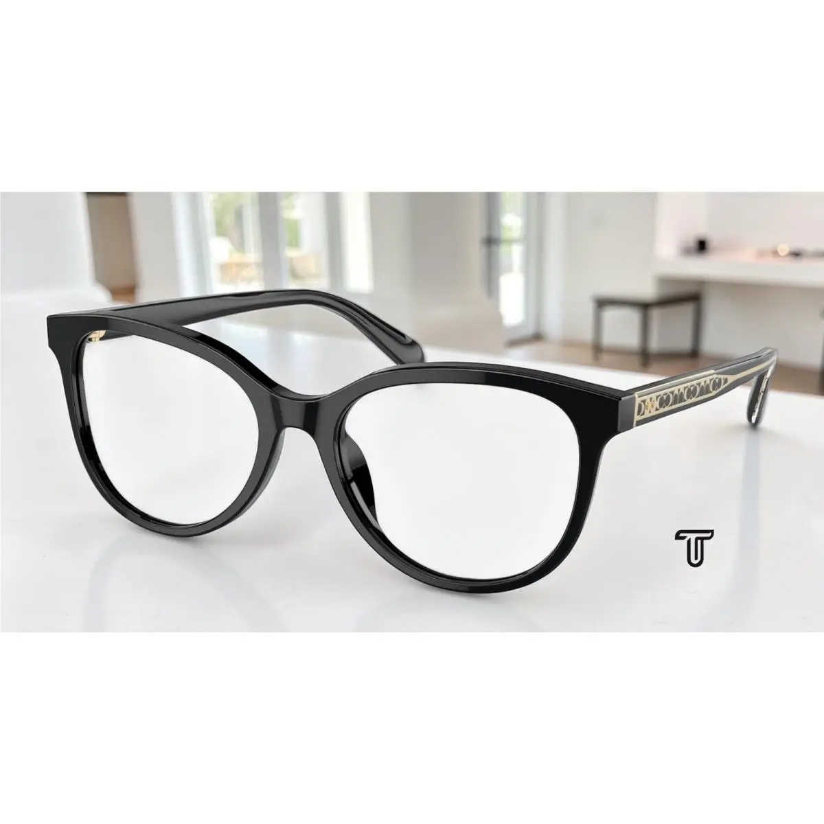 Coach HC6236U 5002 Black Demo Lens 55 mm Women`s Eyeglasses