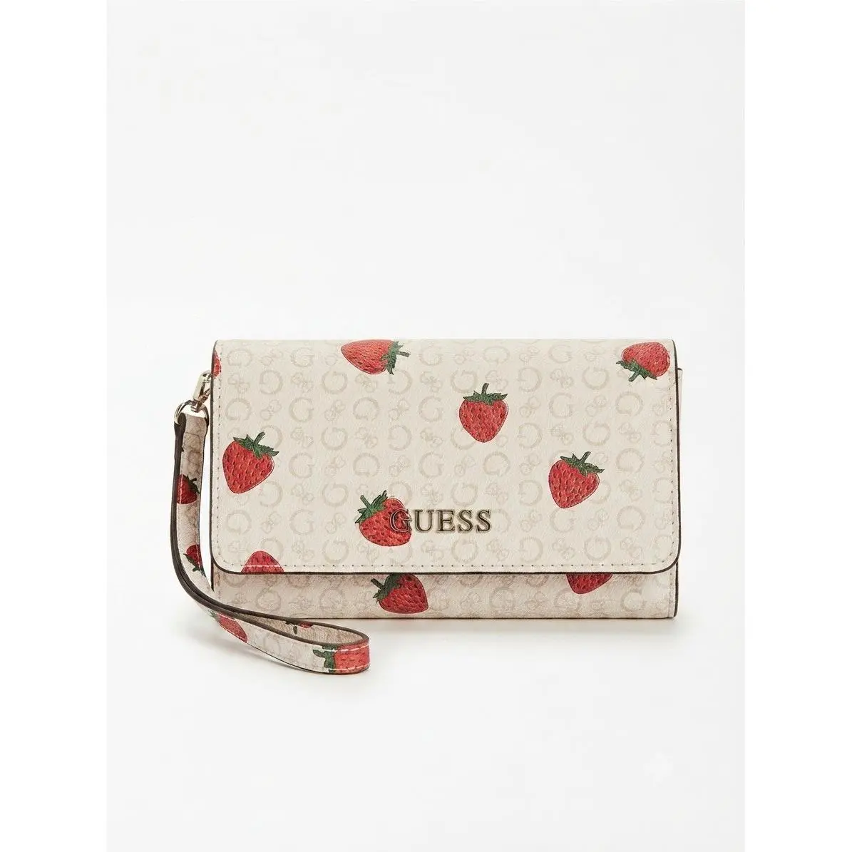 Women Guess Strawberry Pale Pink Remy Slg Accordion Wristlet Wallet