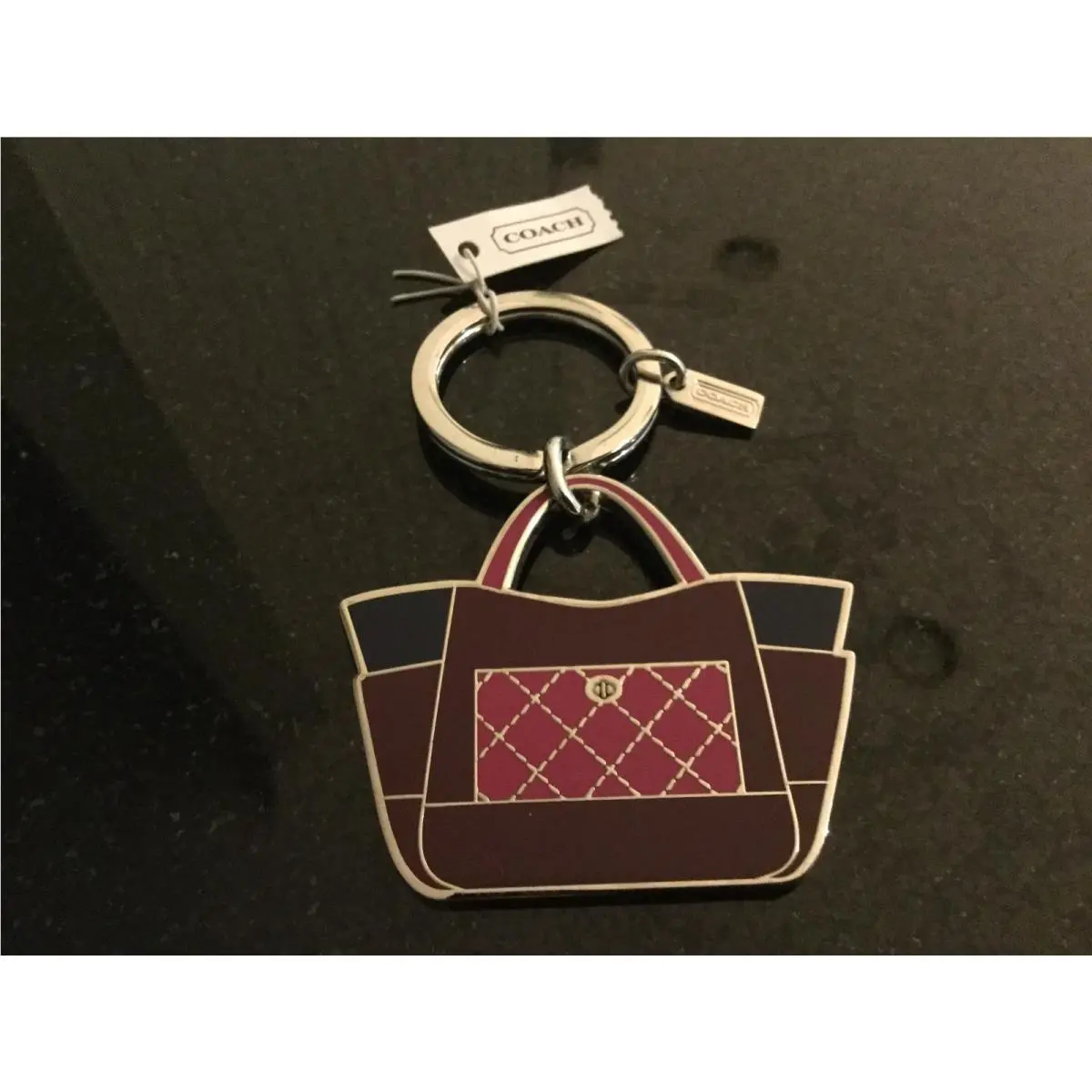 Coach Park Colorblock Tote Keychain/keyring/key Fob/charm 66661