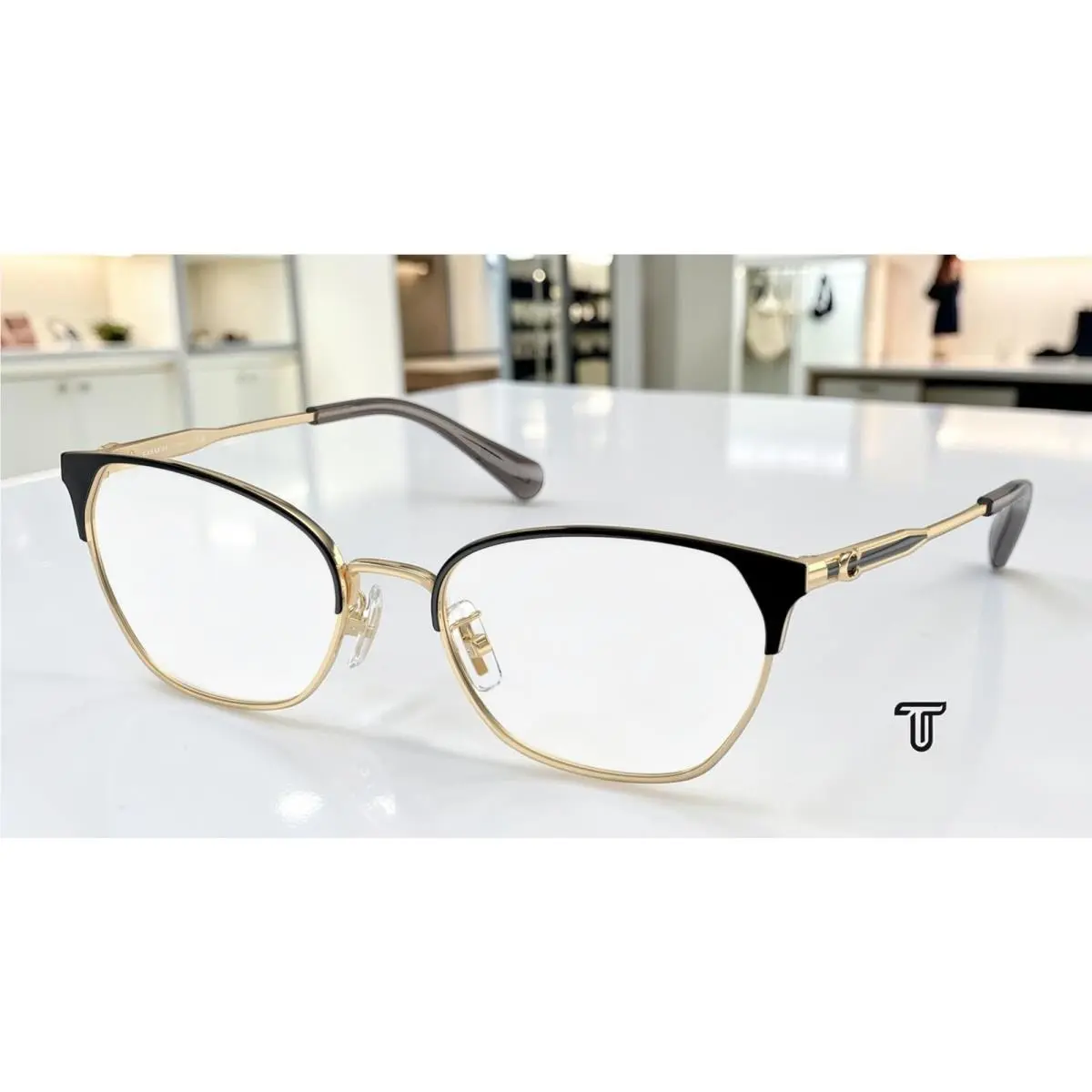 Coach HC5169 9436 Shiny Light Gold Black Demo Lens 54 mm Women`s Eyeglasses