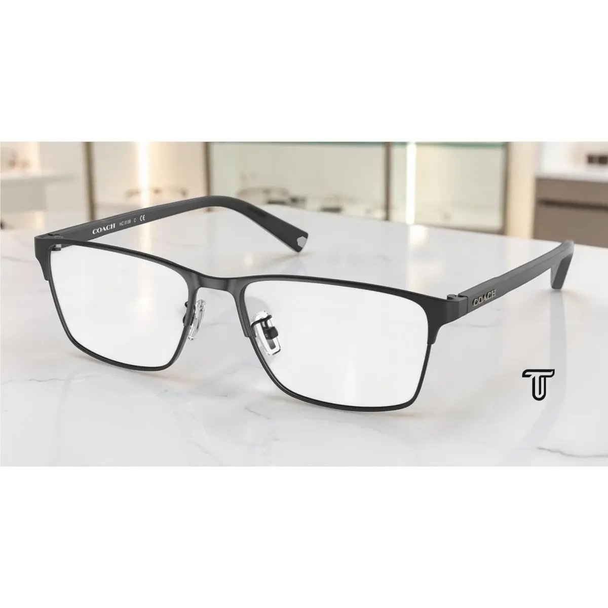 Coach HC5139 9370 Matte Black Demo Lens 57 mm Men`s Eyeglasses