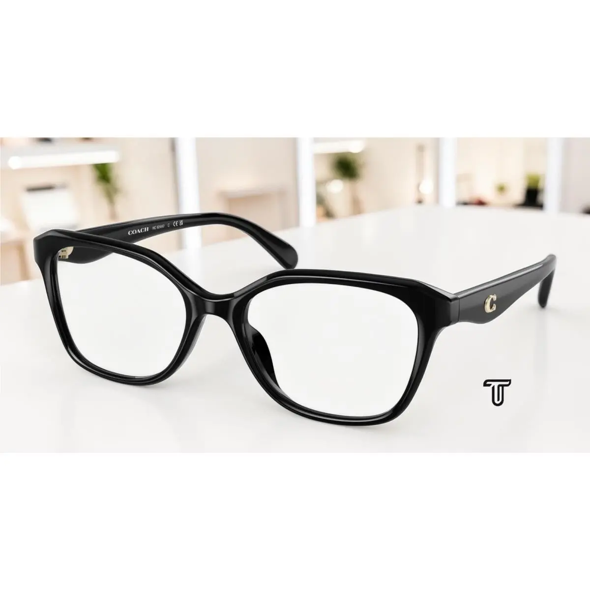 Coach HC6244U 5002 Cy043 Black Demo Lens 54 mm Women`s Eyeglasses