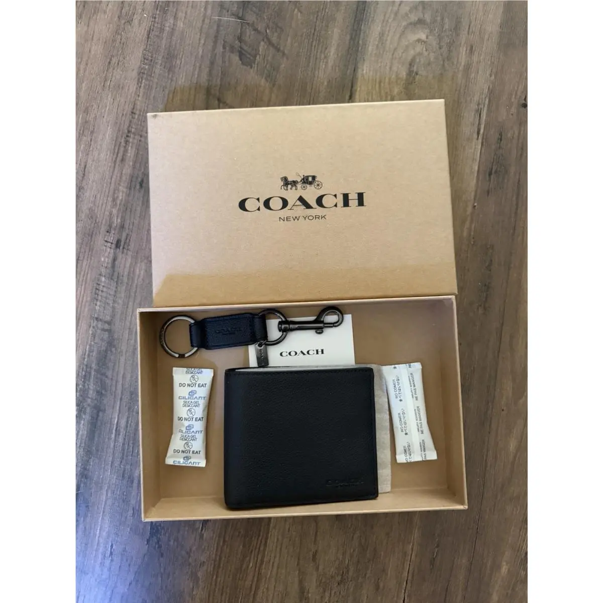 Black Coach Wallet with Key Fob
