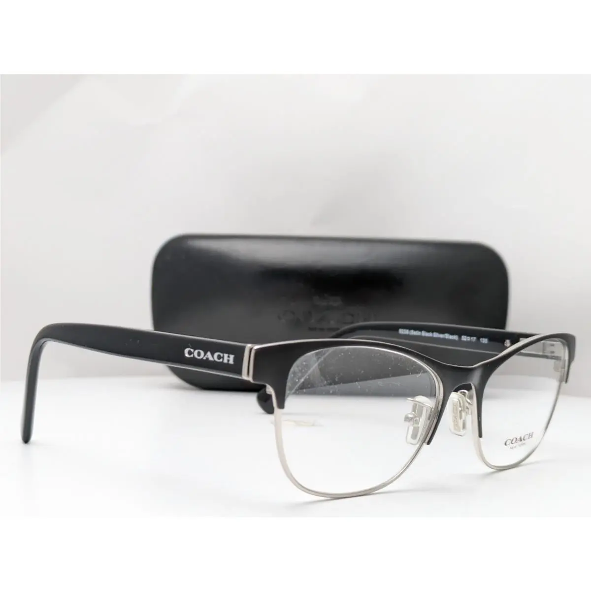 Coach HC5074 9239 Satin Black Silver Women`s Eyeglasses Frames 52-17-135