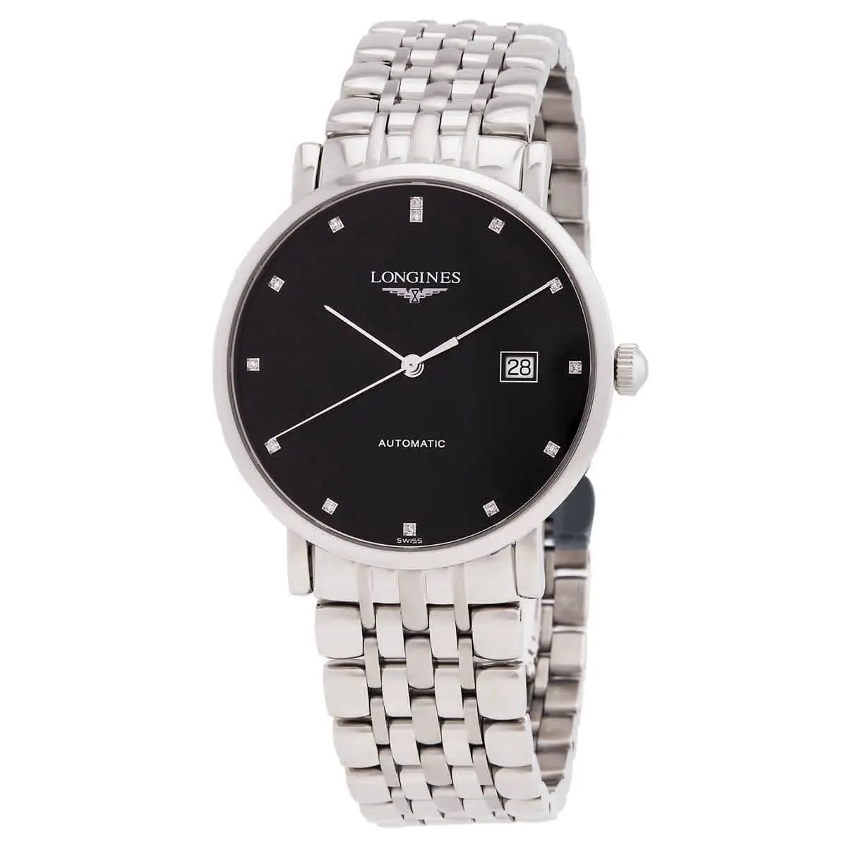 Longines Elegant Automatic Diamond Black Dial Men`s Watch L4.910.4.57.6