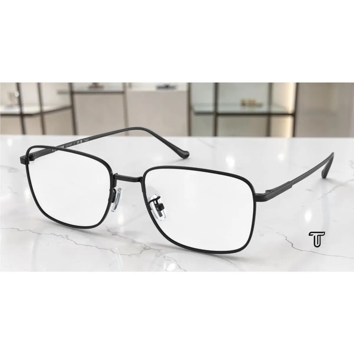 Coach HC5150T 9003 Black Titanium Demo Lens 55 mm Men`s Eyeglasses