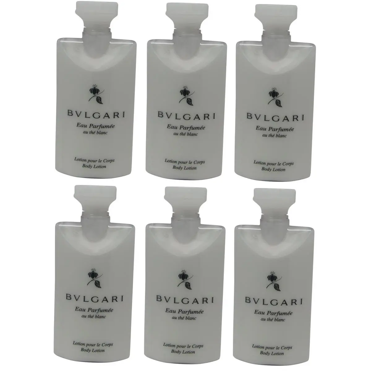 Bvlgari White Tea Au The Blanc Body Lotion Lot Of 6 2.5 Oz Bottles