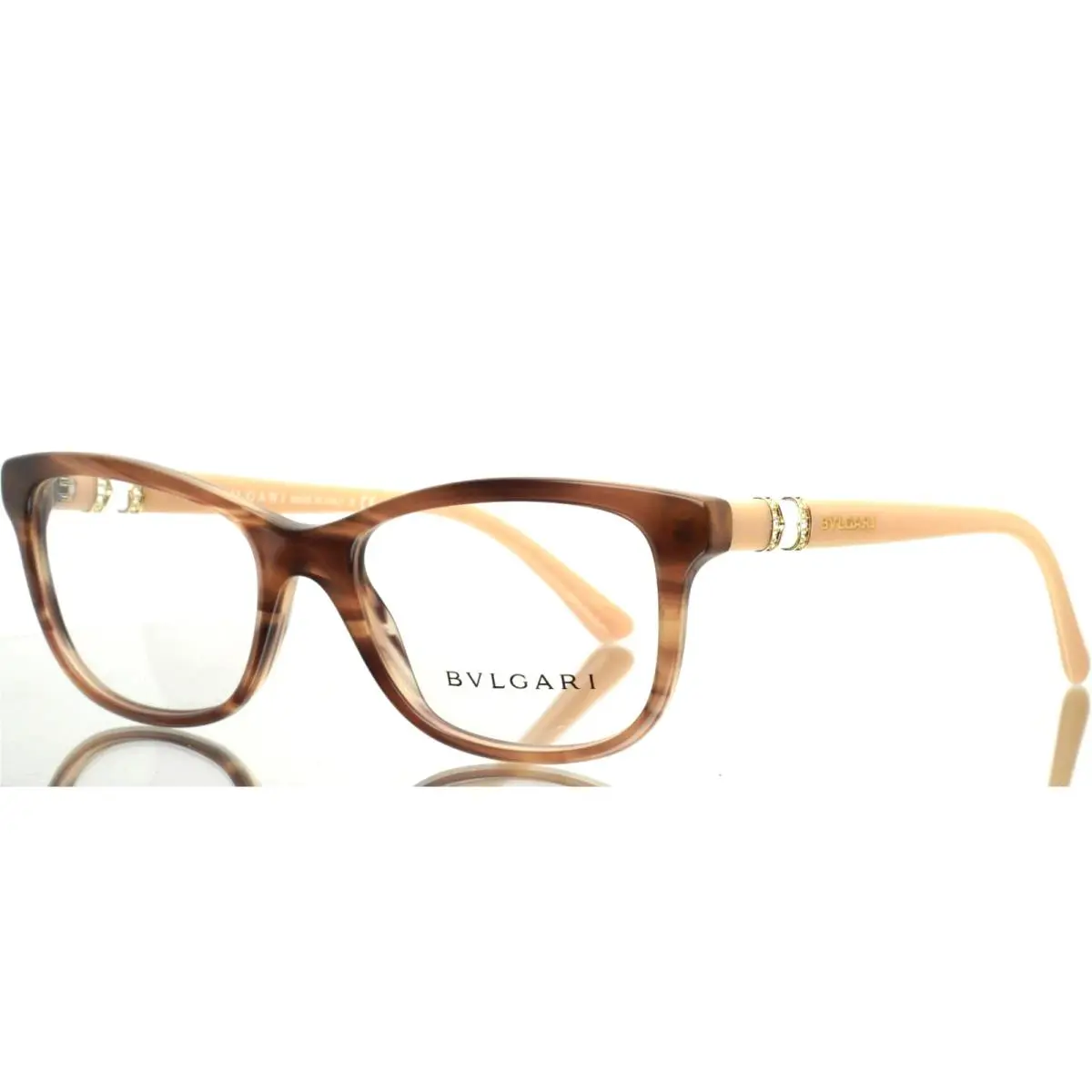 Bvlgari BV4133-B 5240 Brown Horn Eyeglasses Womens 54-17-140 Italy