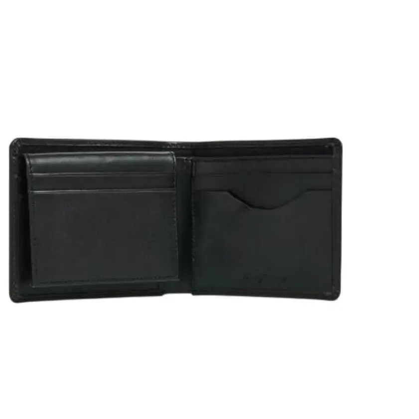 Tommy Bahama Mens Black Leather Wallet Bi Fold Lace Details Gift Box