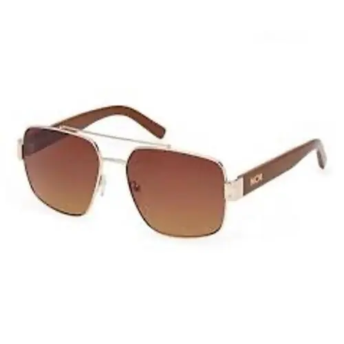 Mcm MW0008 32F Gold Brown Square Navigator Sunglasses with Crossbody Case