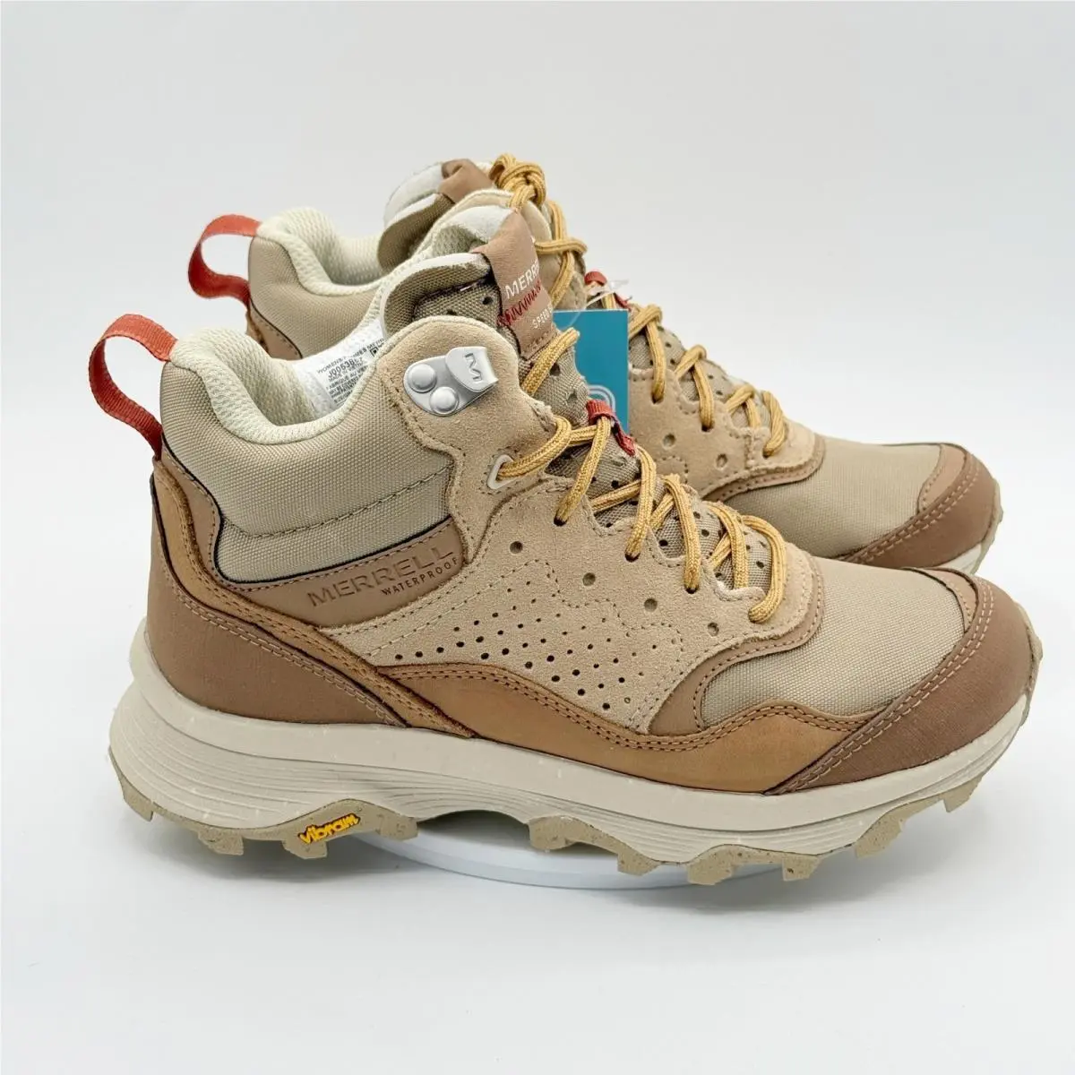 Merrell Speed Solo Mid Waterproof Hike Trail Size 6 Womens Tobacco/gold