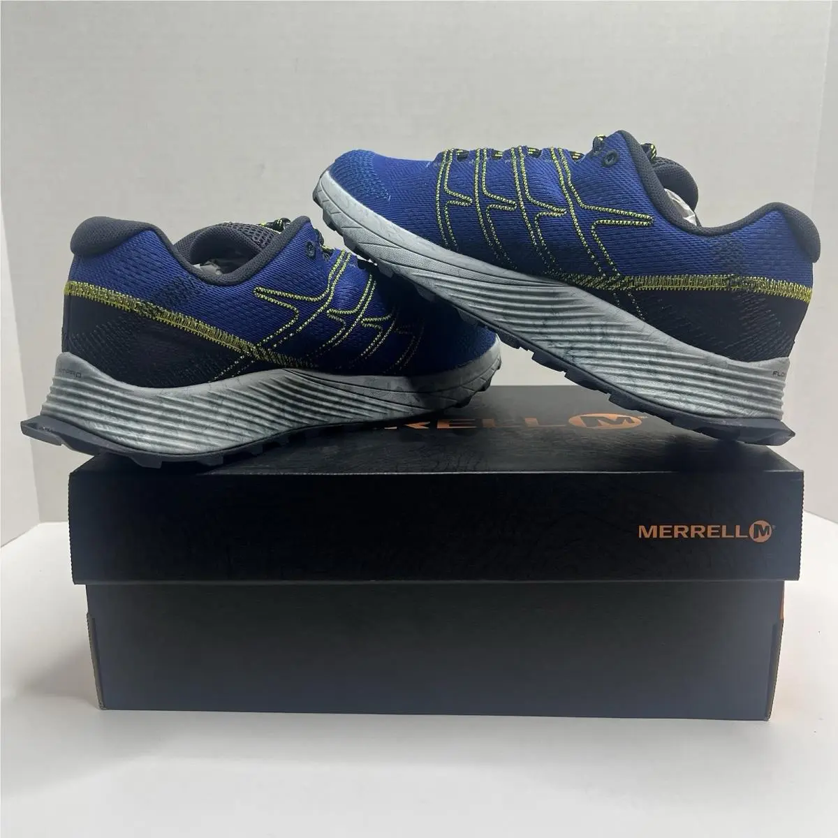 Merrell Moab Flight Cobalt Men`s 8.5 Trail Running Shoes J066747 Blue Vibram