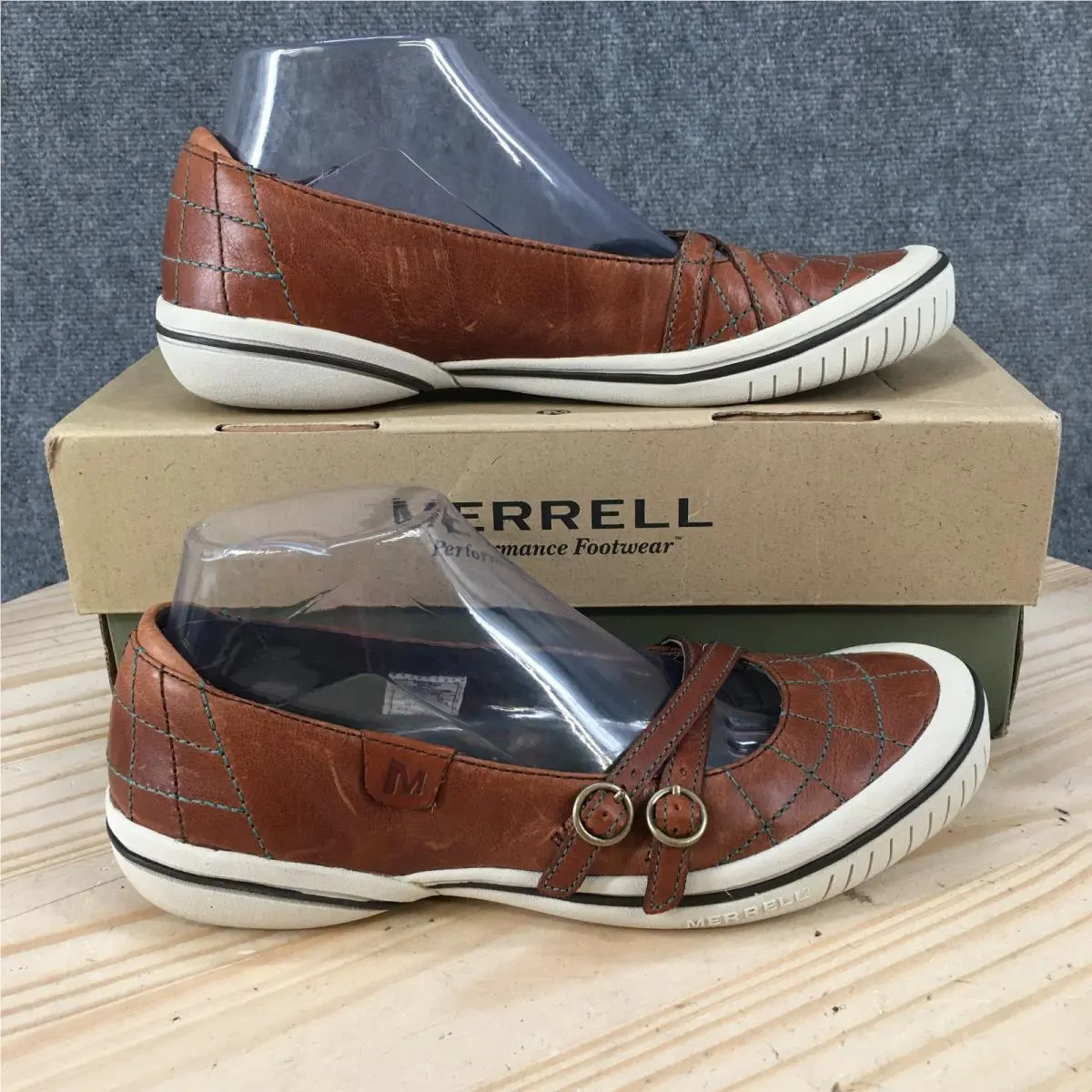 Merrell Ginger Mary Jane Shoes Womens 8 Buckle Comfort Low Top Leather Brown