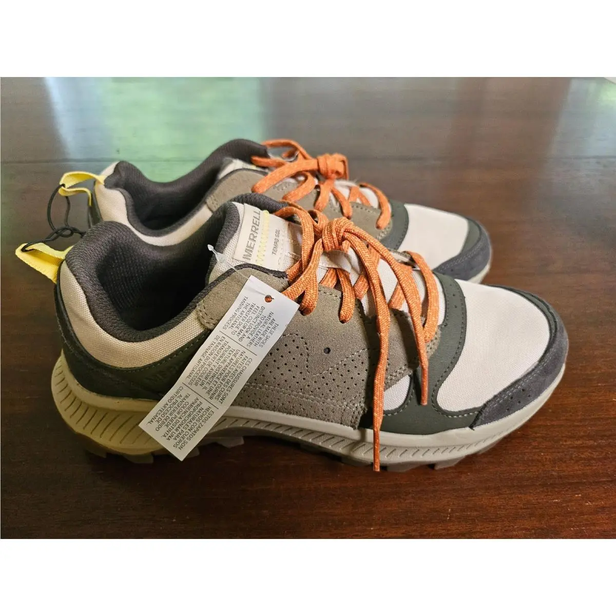 Merrell Tempo Sol Sneakers Mens Size 9 Olive Tan Orange Trail Shoes J038729