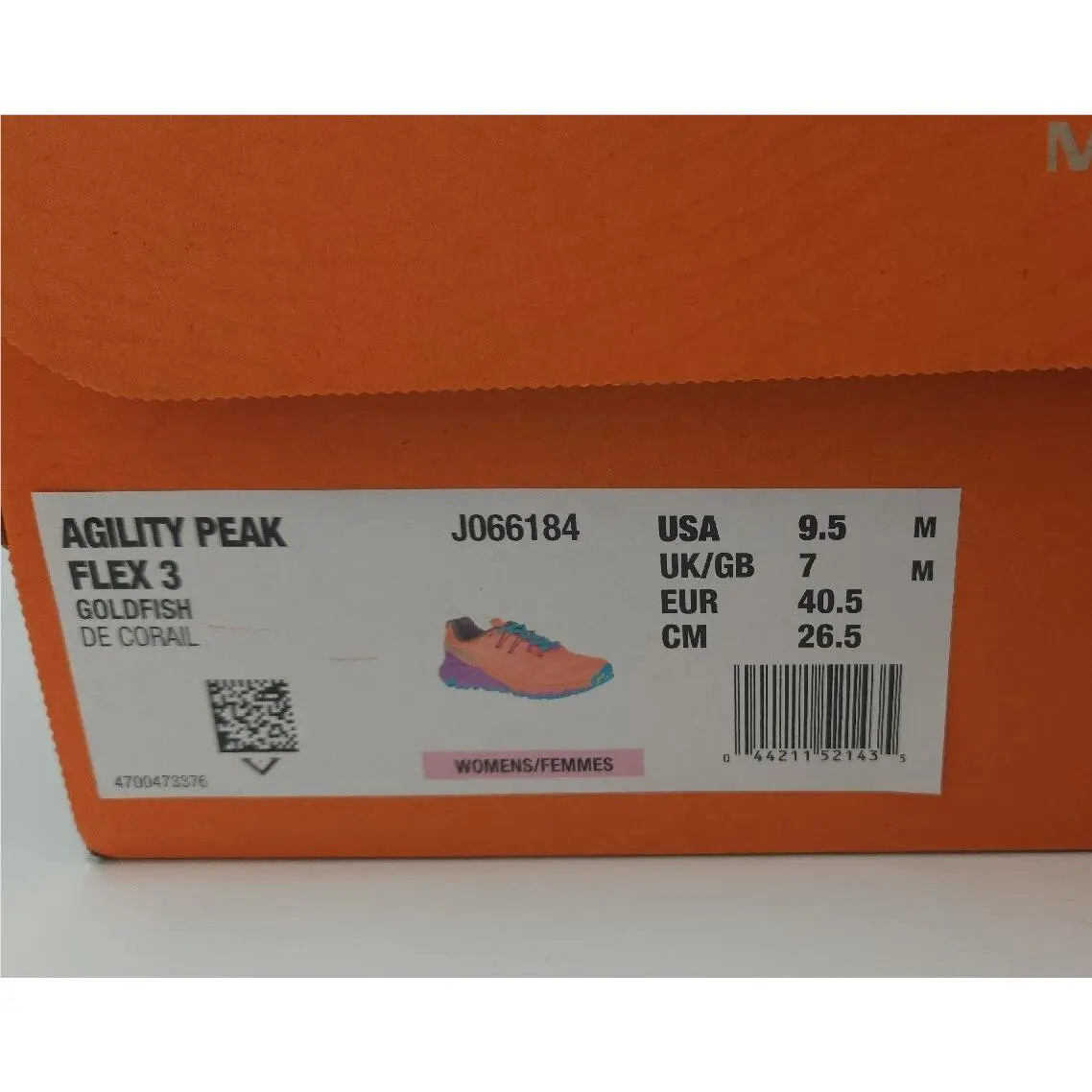 Merrell shoes - Merrell Agility Peak Flex 3 - J066184 - Orange (UPC: 044211521435) 4