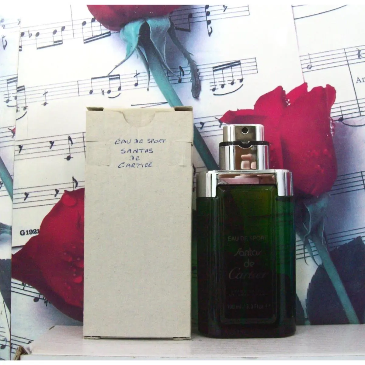 Santos De Cartier Eau De Sport Spray 3.3 Fl. Oz. Glass Bottle. Ntwb. Vintage