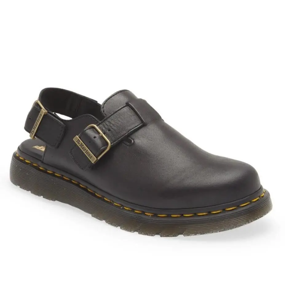Dr. Martens Jorge Men`s Leather Slingback Mules Clog Shoes Sandals Black Size 14