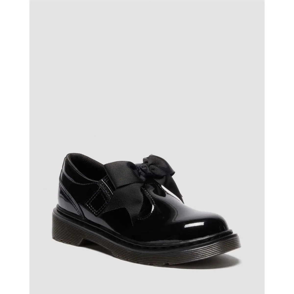 Dr. Martens Polley II Bow Patent Leather Mary Jane Shoes Black Youth Girls