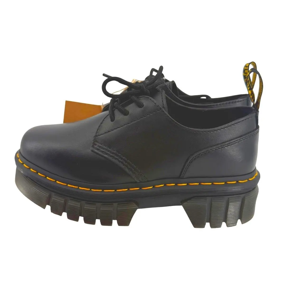 Dr. Martens Audrick 3-Eye Black Nappa Lux Leather Platform Shoe US Women 9