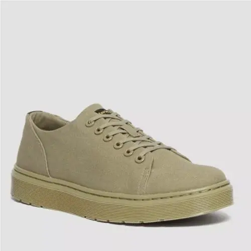 Dr. Martens Dante Olive Green Canvas Low-top Casual Shoes Sz 5 US Women / 3 UK