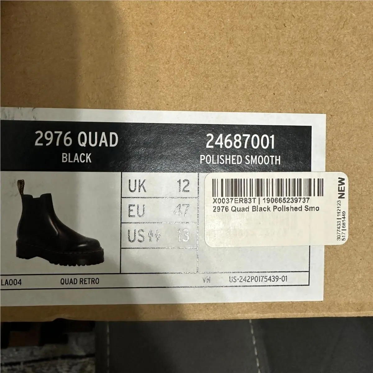 Dr. Martens Leather Boots Mens Size 13 Chelsea 2976 Quad Smooth Black