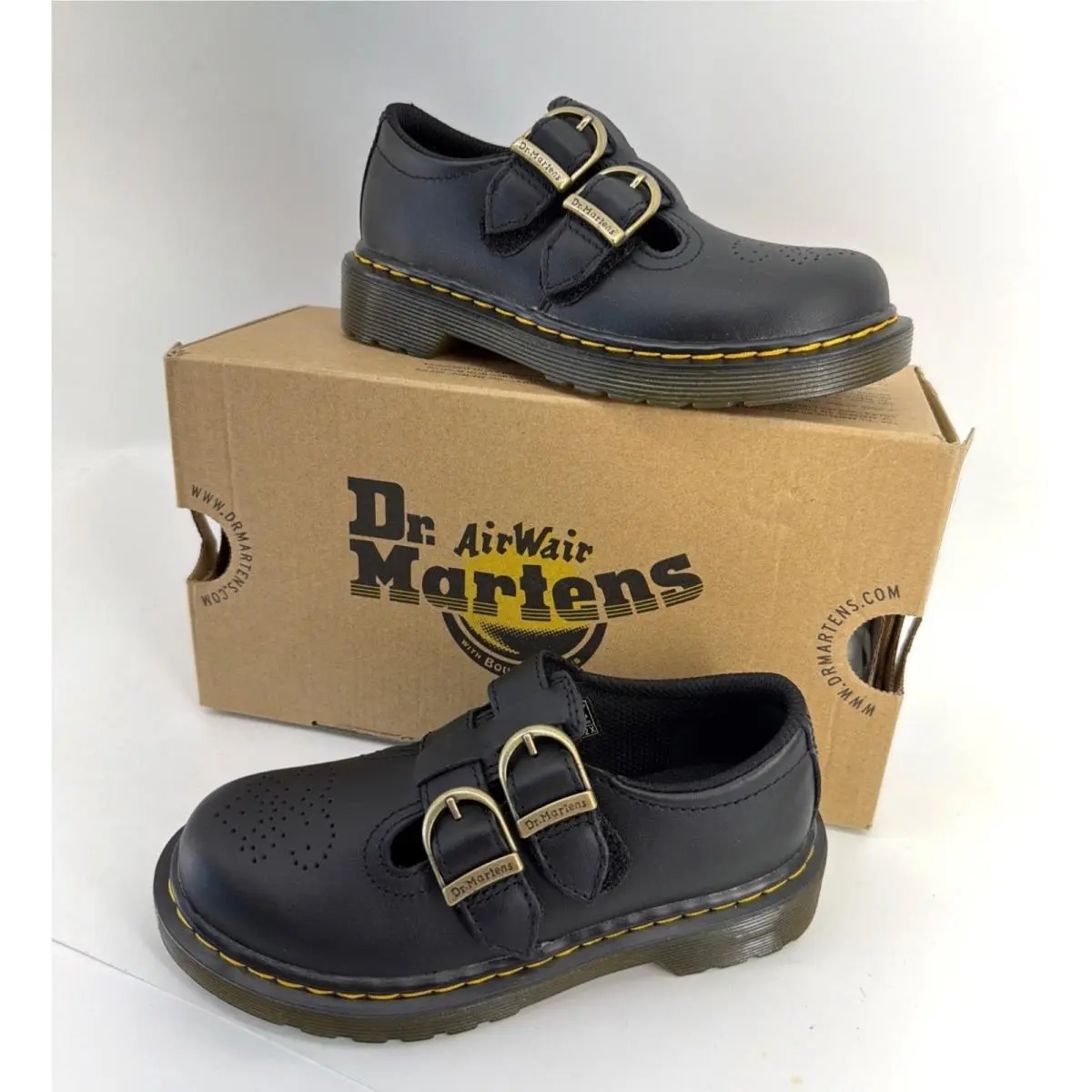 Dr Martens 8065 Black Leather Mary Jane Formal Girl Shoes Kids Size 12