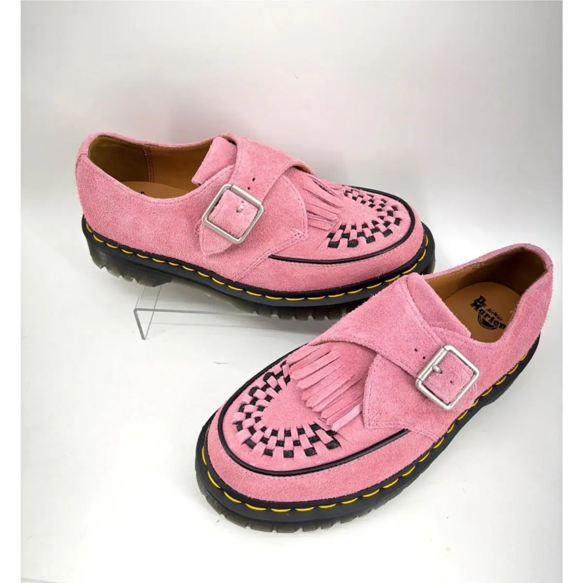 Dr Martens Ramsey Kiltie Buckle Suede Creeper Pink Shoes Unisex Size W8 M7