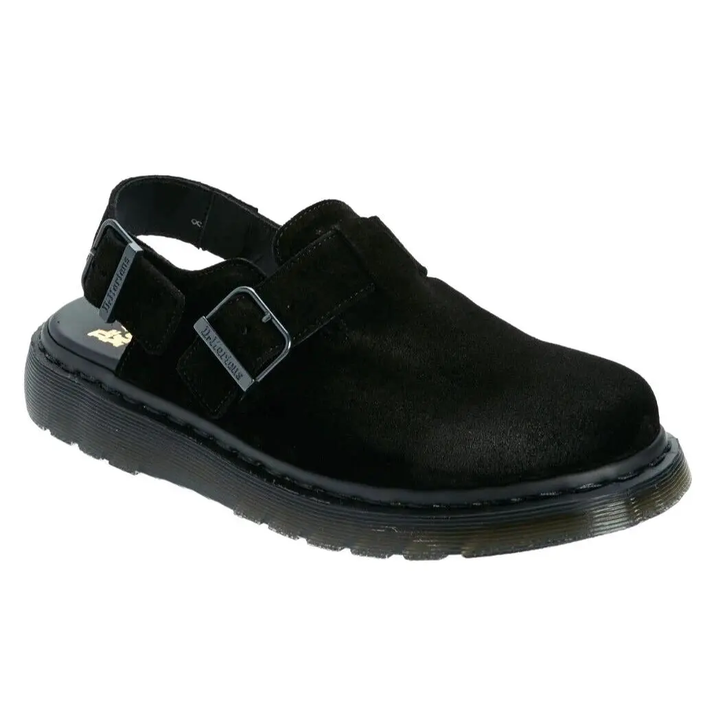 Dr. Martens Jorge Mens Suede Slingback Mules Clog Shoes Sandals Black Size US 12